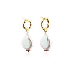 925 Sterling Silver Baroque Pearl Earring Studs