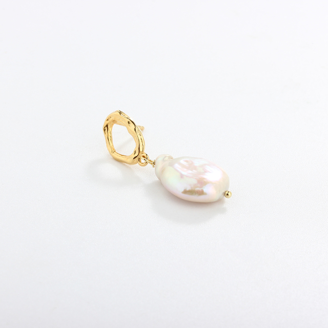 925 Sterling Silver Baroque Pearl Earring Studs