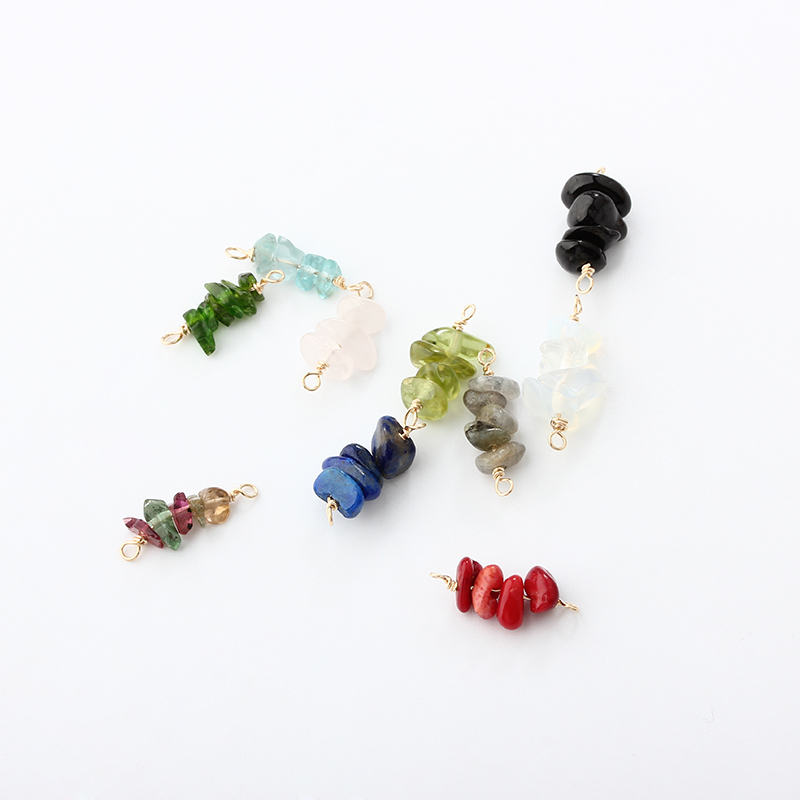 14K Gold Filled Irregular Colored Gemstones Connector