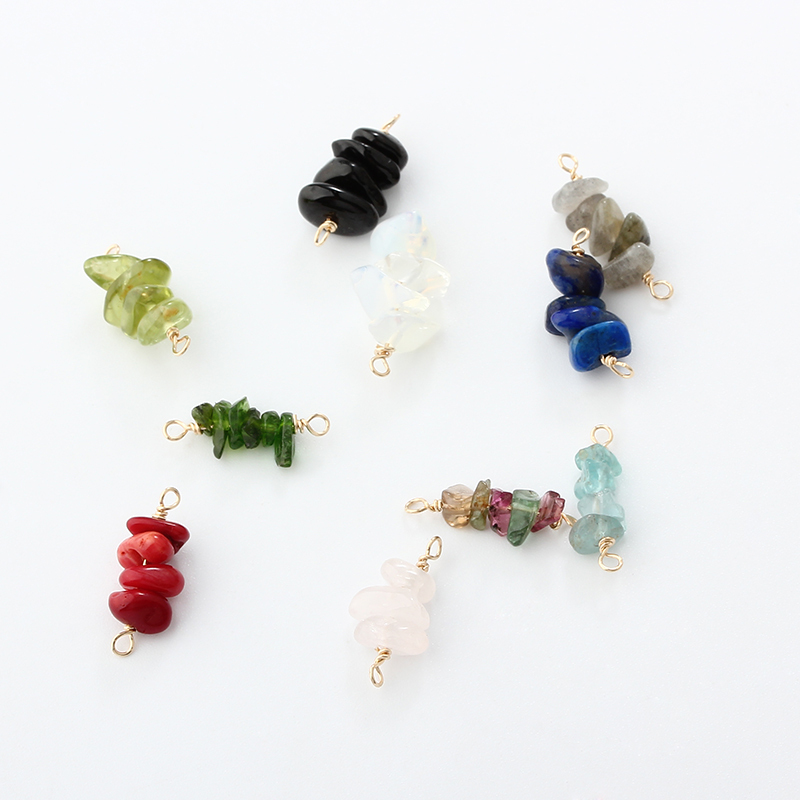 14K Gold Filled Irregular Colored Gemstones Connector