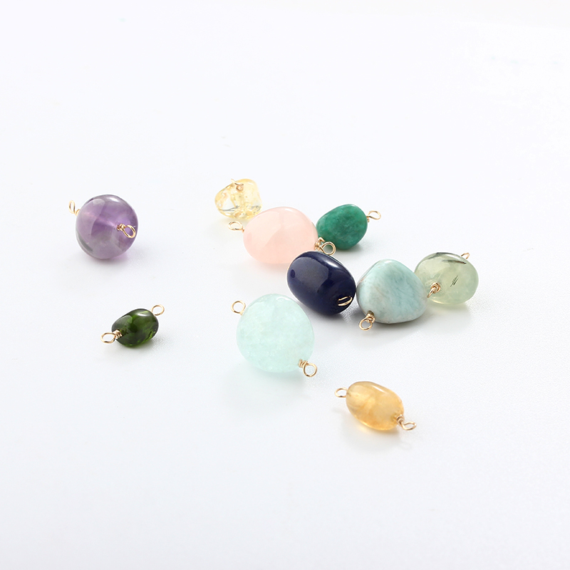 14K Gold Filled Irregular Colored Gemstones Connector
