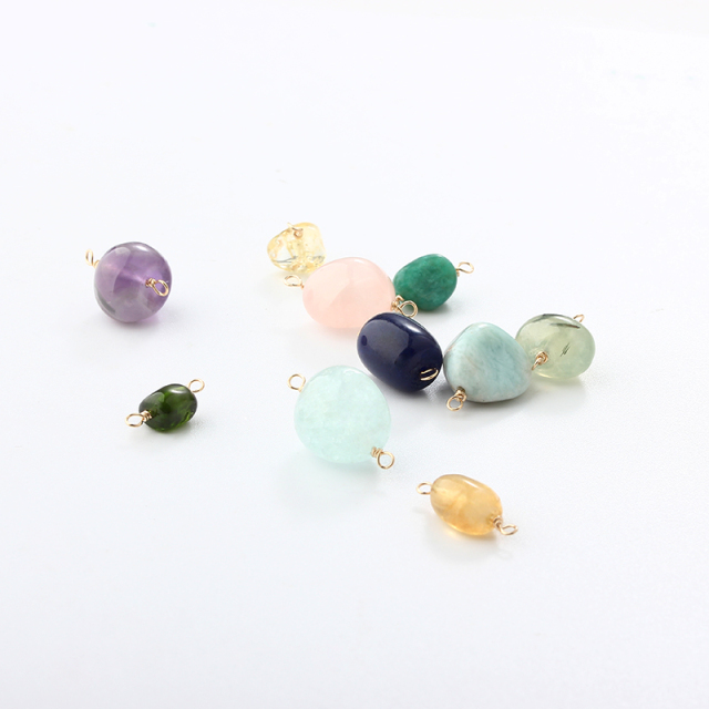 14K Gold Filled Irregular Colored Gemstones Connector