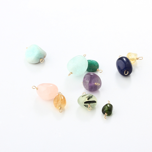 14K Gold Filled Irregular Colored Gemstones Connector