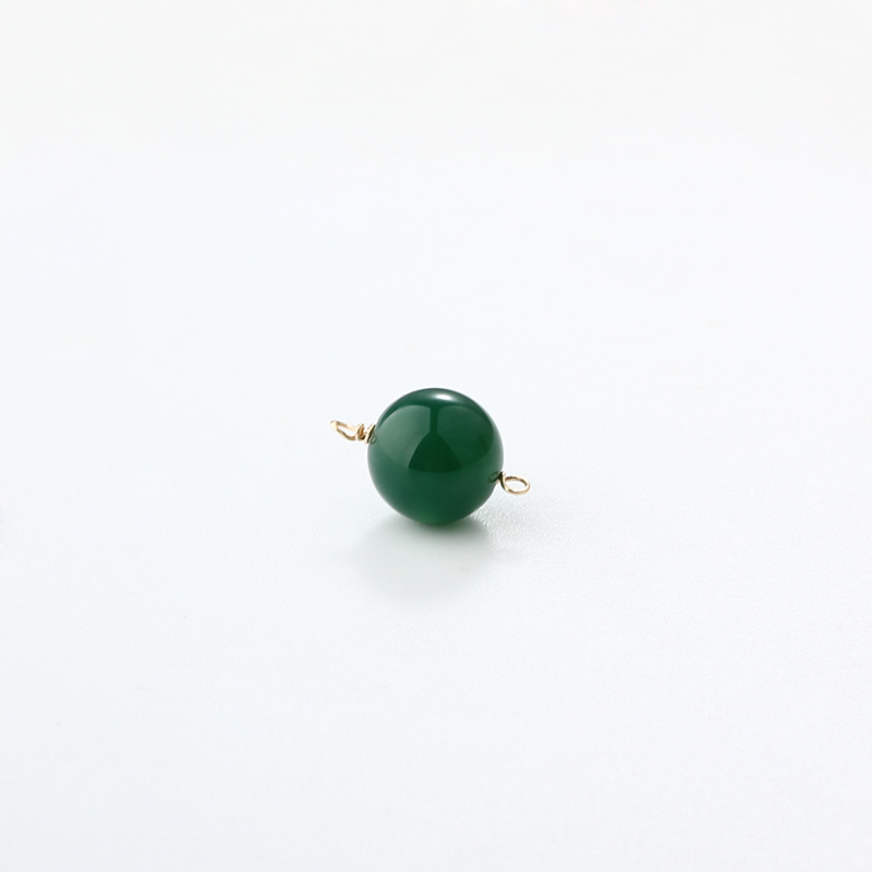 14K Gold Filled Green Agate Connector