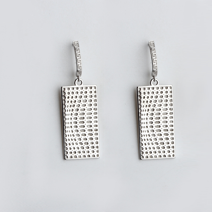 925 Sterling Silver Sets Jewelry Hammered Earrings Drop