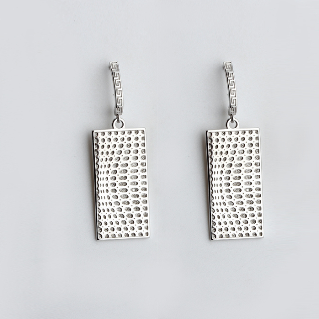 925 Sterling Silver Sets Jewelry Hammered Earrings Drop