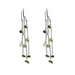 925 Sterling Silver Gemstone Jewelry Tassel Earrings Drop