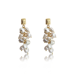 925 Sterling Silver Baroque Pearl Drop Earrings Studs
