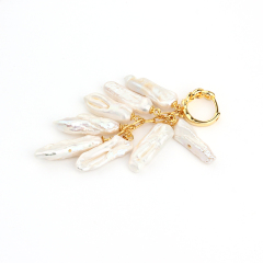 925 Sterling Silver Baroque Pearl Drop Earrings Hoop