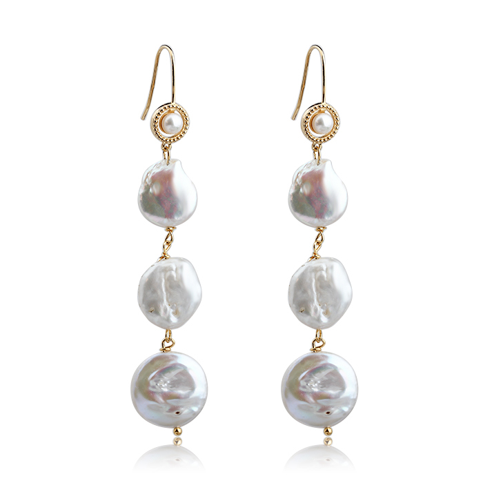 925 Sterling Silver Baroque Pearl Earrings Hook