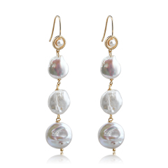 925 Sterling Silver Baroque Pearl Earrings Hook
