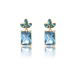925 Sterling Silver Big Square CZ Studs Earring