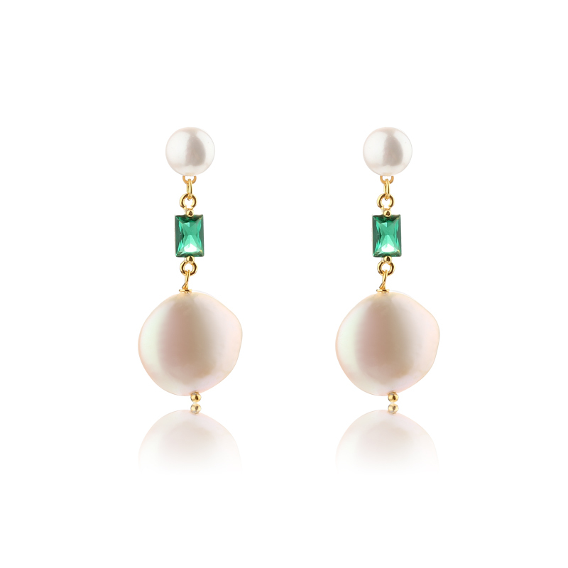 925 Sterling Silver Baroque Pearl Studs Earrings