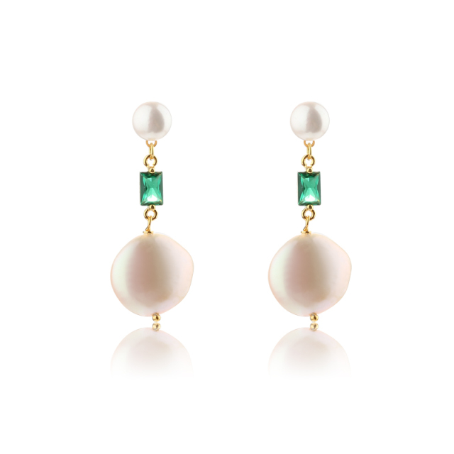 925 Sterling Silver Baroque Pearl Studs Earrings