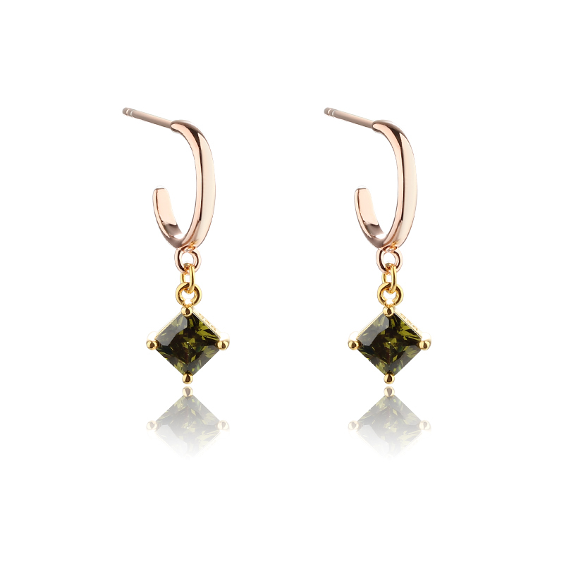 925 Sterling Silver Square 5*5mm CZ Studs Earrings