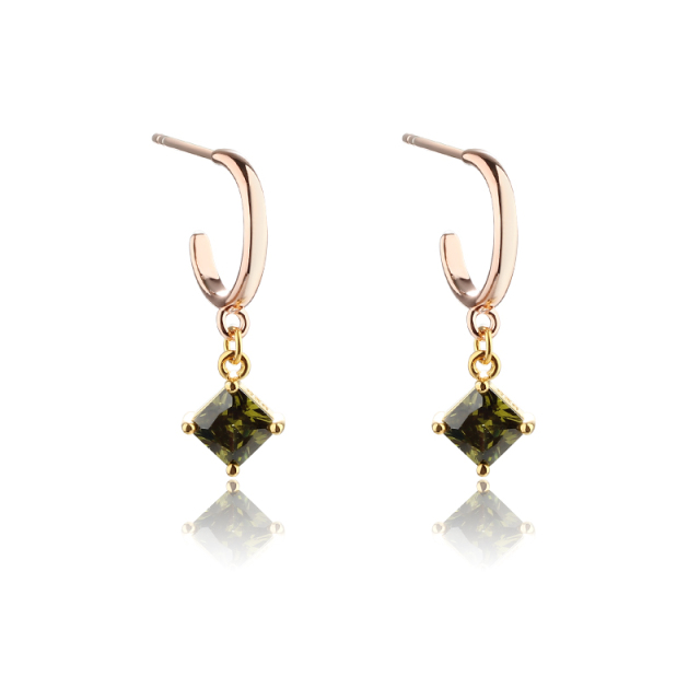 925 Sterling Silver Square 5*5mm CZ Studs Earrings