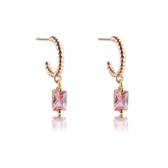 925 Sterling Silver Square 4*6mm CZ Studs Earrings