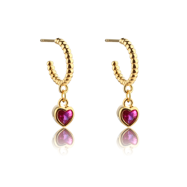 925 Sterling Silver Heart 4*4mm CZ Studs Earrings