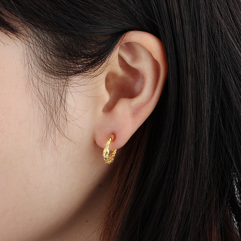 925 Sterling Silver Hammered Earrings Studs