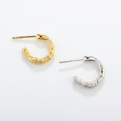 925 Sterling Silver Hammered Earrings Studs