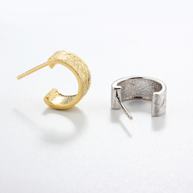 925 Sterling Silver 13mm Tiny Brushed Stud Earrings