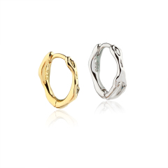 925 Sterling Silver Folded Huggie Earrings