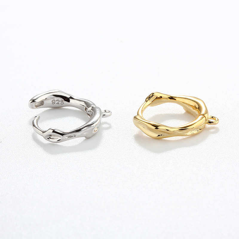 925 Sterling Silver Folded Huggie Earrings