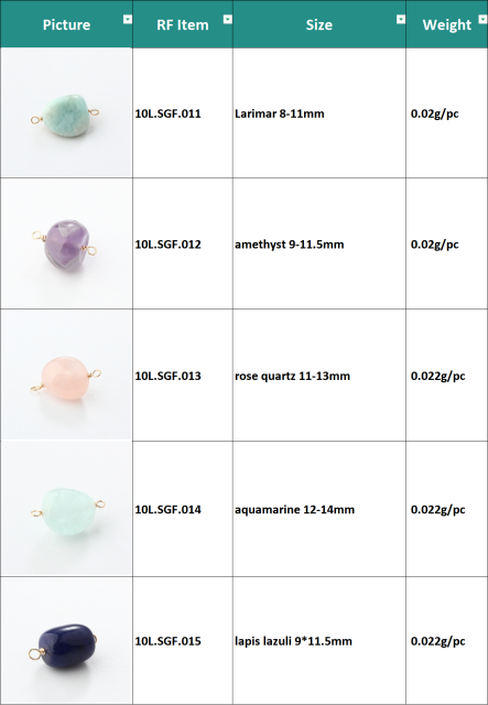 14K Gold Filled Irregular Colored Gemstones Connector