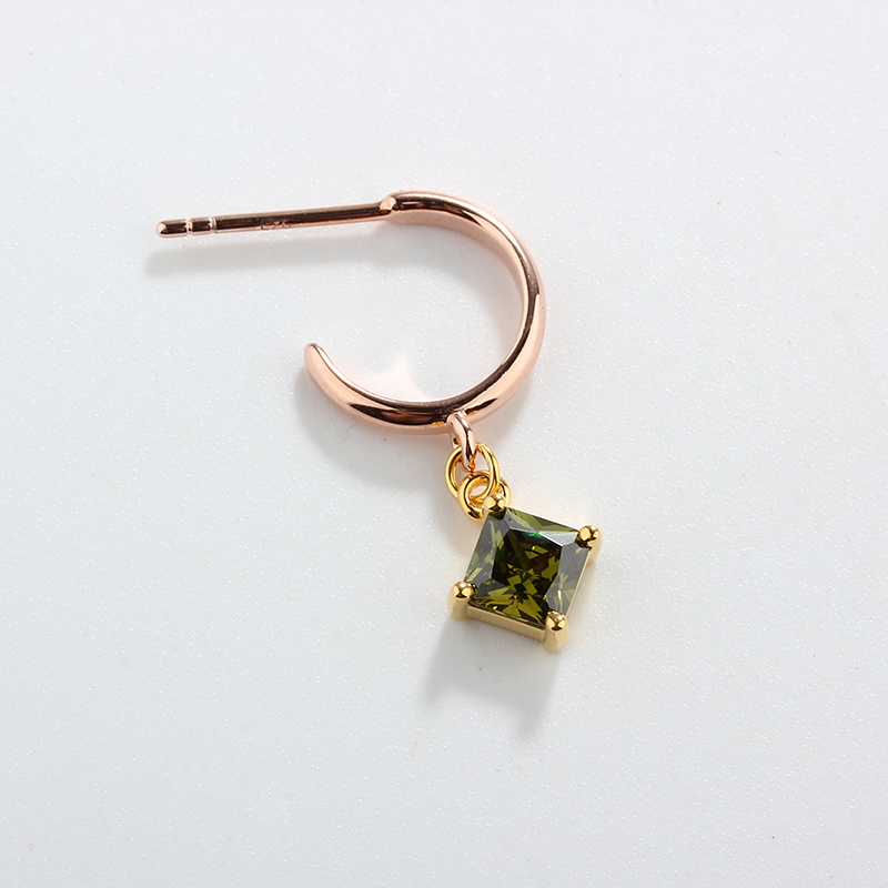 925 Sterling Silver Square 5*5mm CZ Studs Earrings