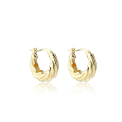 Gold-Tone Twisted Croissant Hoop Earrings