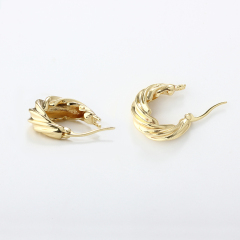 Gold-Tone Twisted Croissant Hoop Earrings