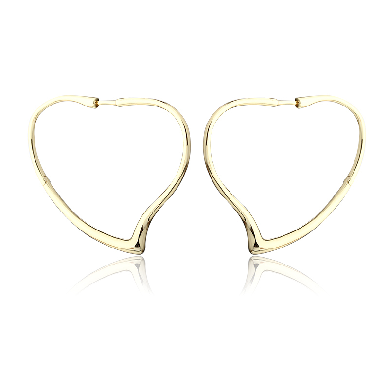 Gold-Tone Open Heart Hoop Earrings