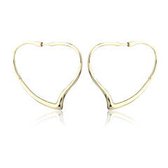 Gold-Tone Open Heart Hoop Earrings
