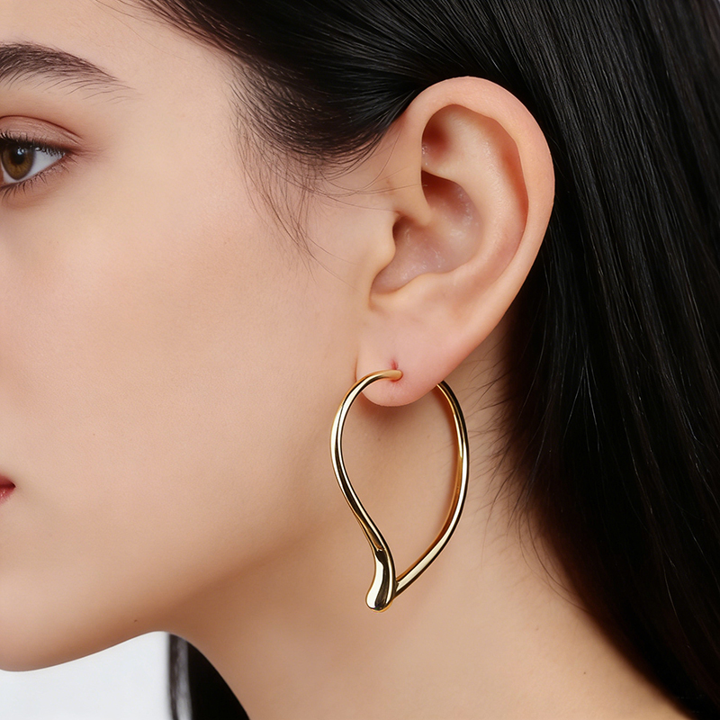 Gold-Tone Open Heart Hoop Earrings