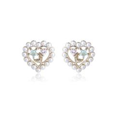 Gold-Tone Shell Pearl Heart Star & Shoe Stud Earrings