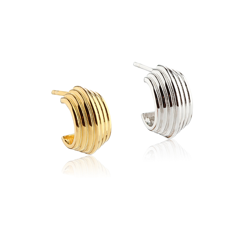 925 Sterling Silver Unique Line Earrings