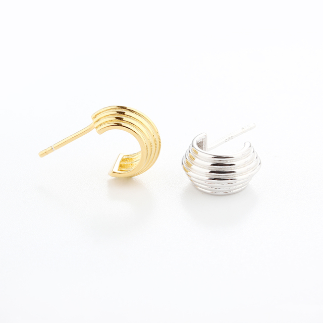 925 Sterling Silver Unique Line Earrings