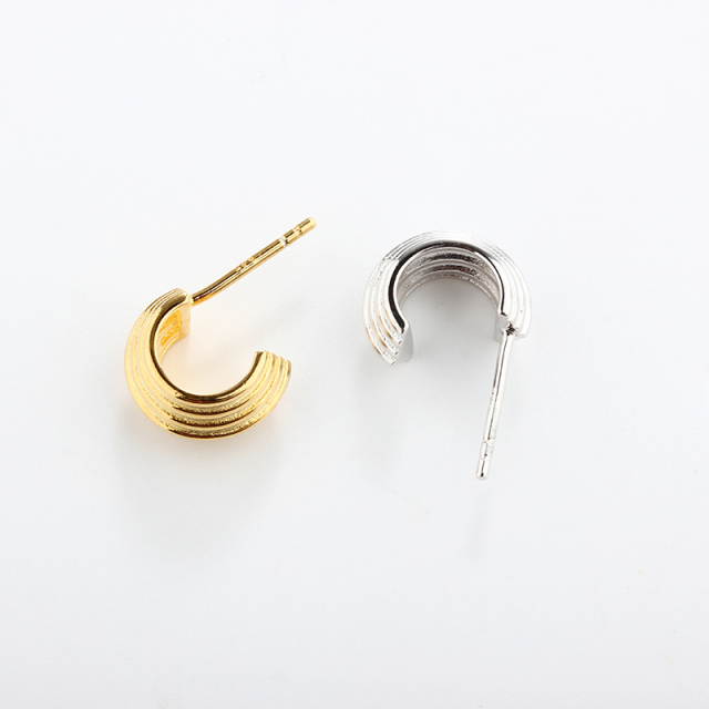 925 Sterling Silver Unique Line Earrings