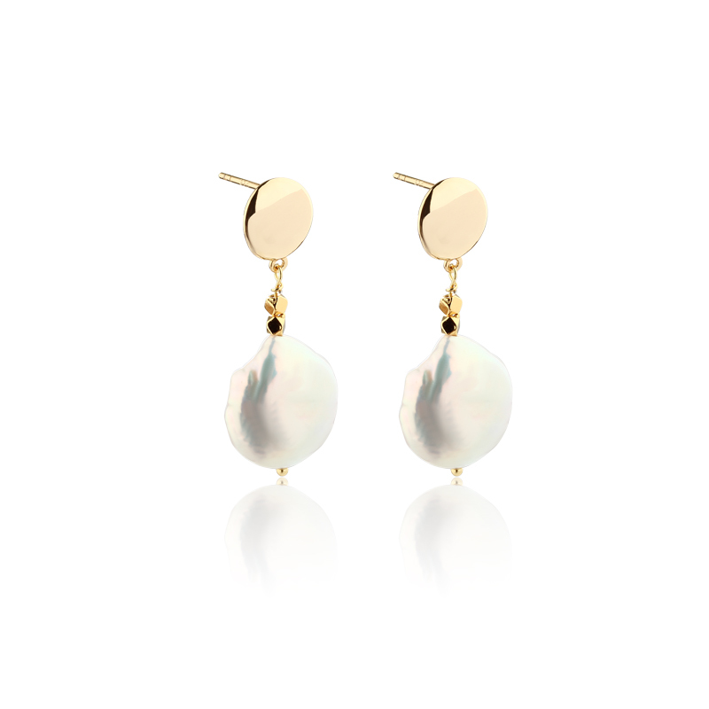 925 Sterling Silver Baroque Pearl Earrings Studs