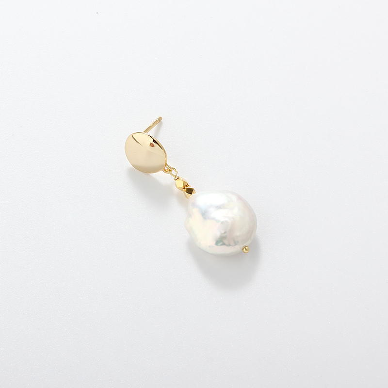 925 Sterling Silver Baroque Pearl Earrings Studs