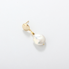 925 Sterling Silver Baroque Pearl Earrings Studs