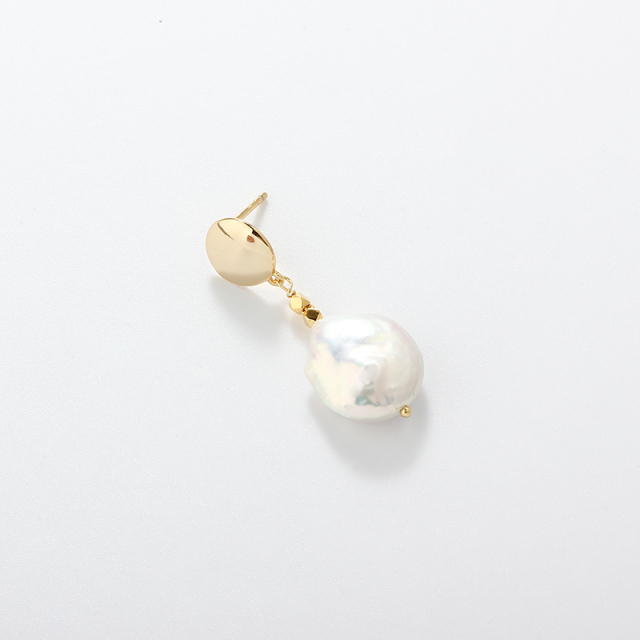 925 Sterling Silver Baroque Pearl Earrings Studs