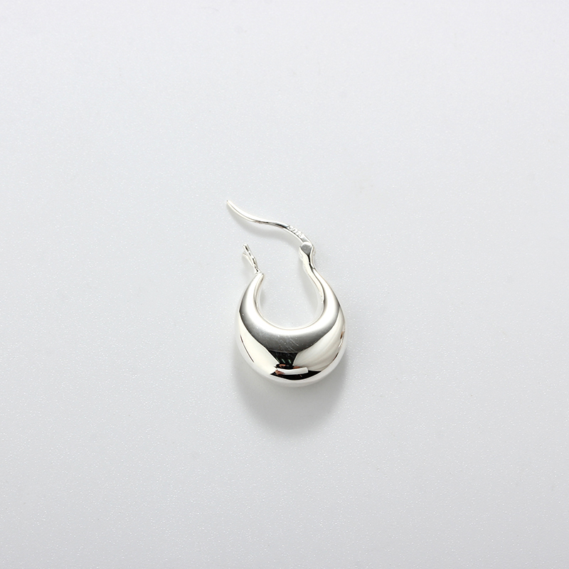 925 Sterling Silver Shiny Fashion Huggie Earrings