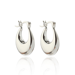 925 Sterling Silver Shiny Fashion Huggie Earrings