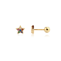 925 Sterling Silver Star CZ Earring Piercing