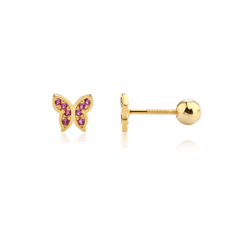 925 Sterling Silver CZ Butterfly Earring Piercing