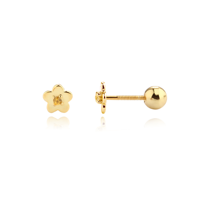 925 Sterling Silver CZ Flower Earring Piercing