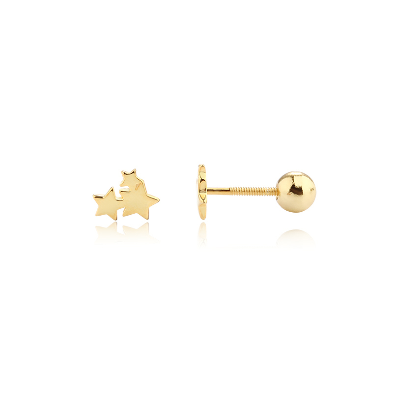 925 Sterling Silver Star CZ Earring Piercing