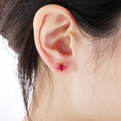 925 Sterling Silver 6mm Star CZ Earrings Studs