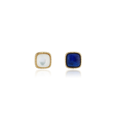 925 Sterling Silver Square 5*5mm Gemstone Earrings Studs